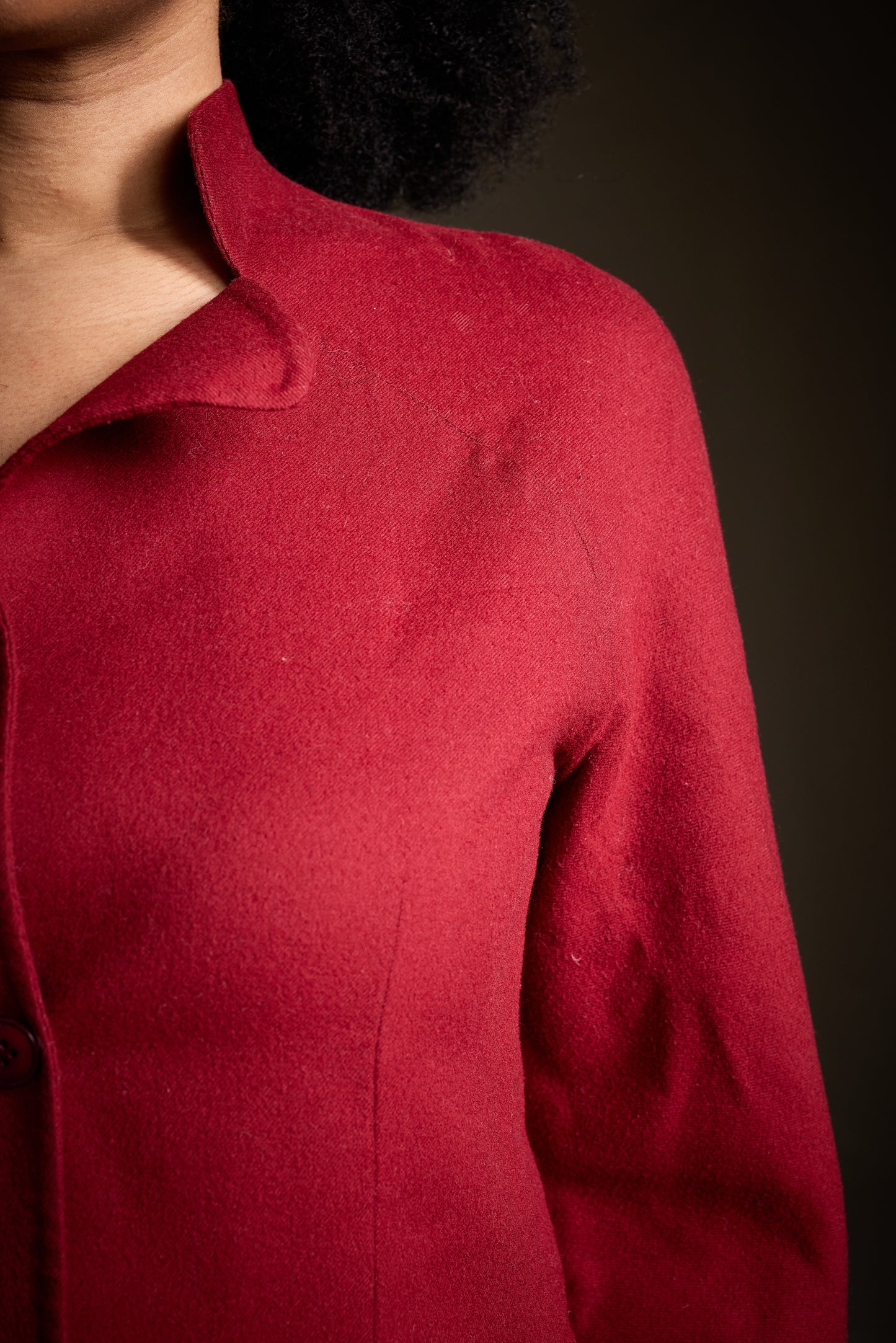 Halston 1970s Raspberry Red Wool Jacket