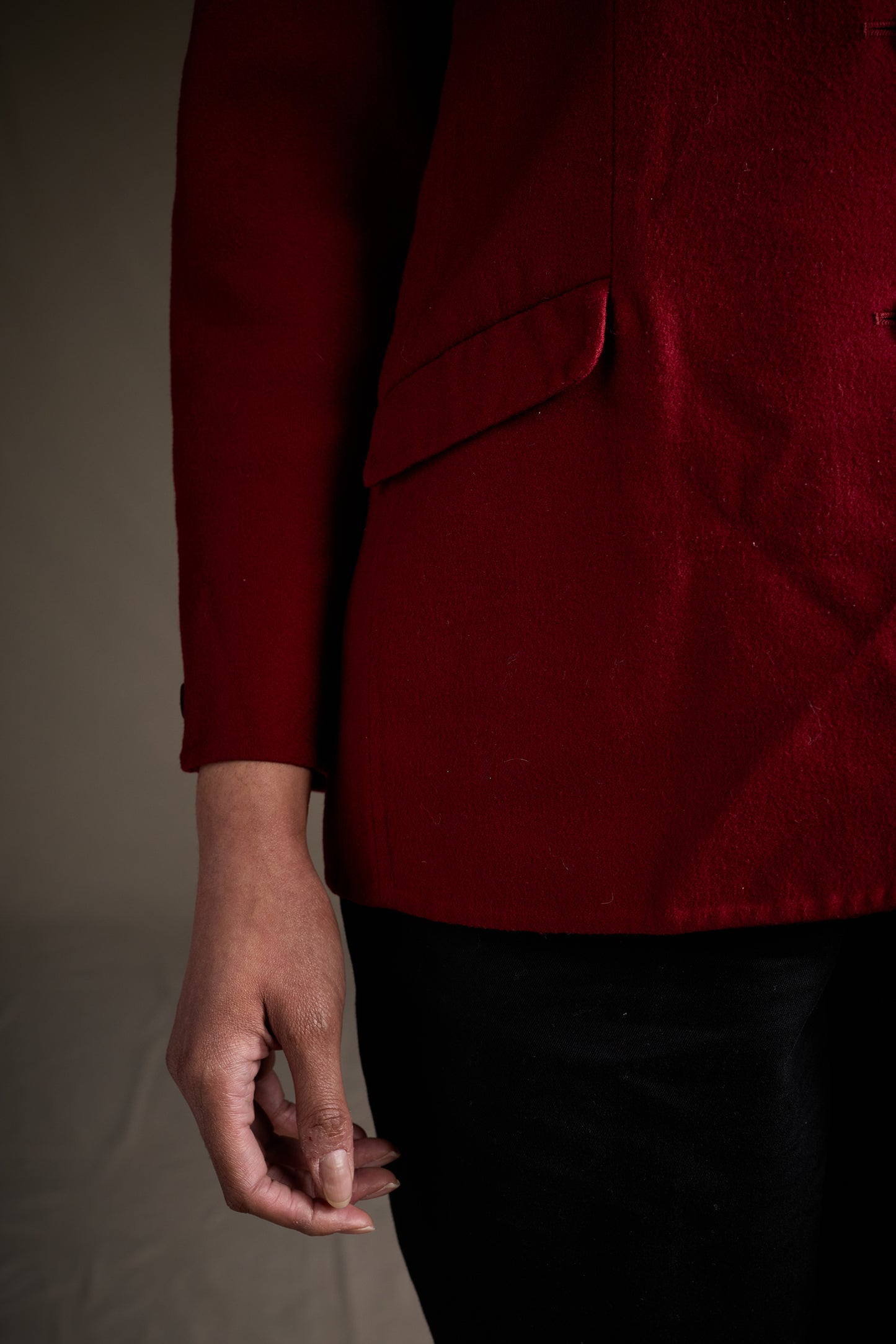 Halston 1970s Raspberry Red Wool Jacket
