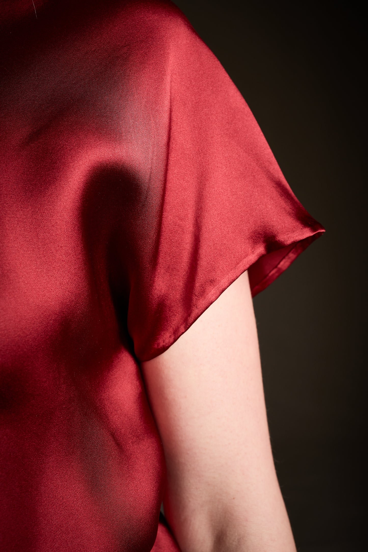Halston 1970s Deadstock Crimson Silk Bias Cut Ensemble