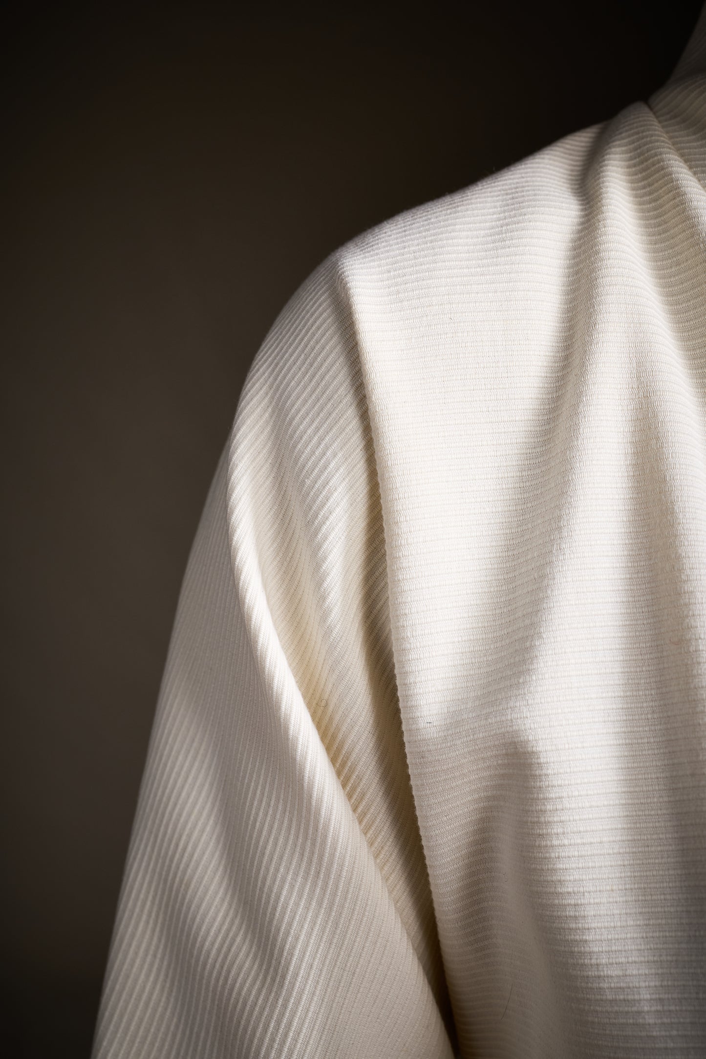 Halston 1980s Cream Corded Jacket With a Shawl Collar