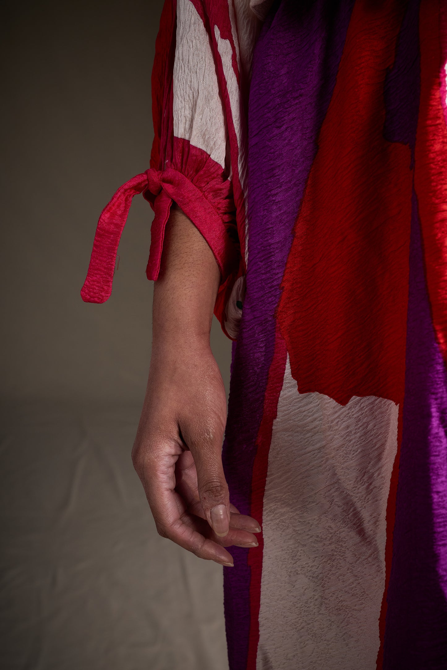 Halston 1970s-1980s Silk Caftan or Tie-Waist Dress