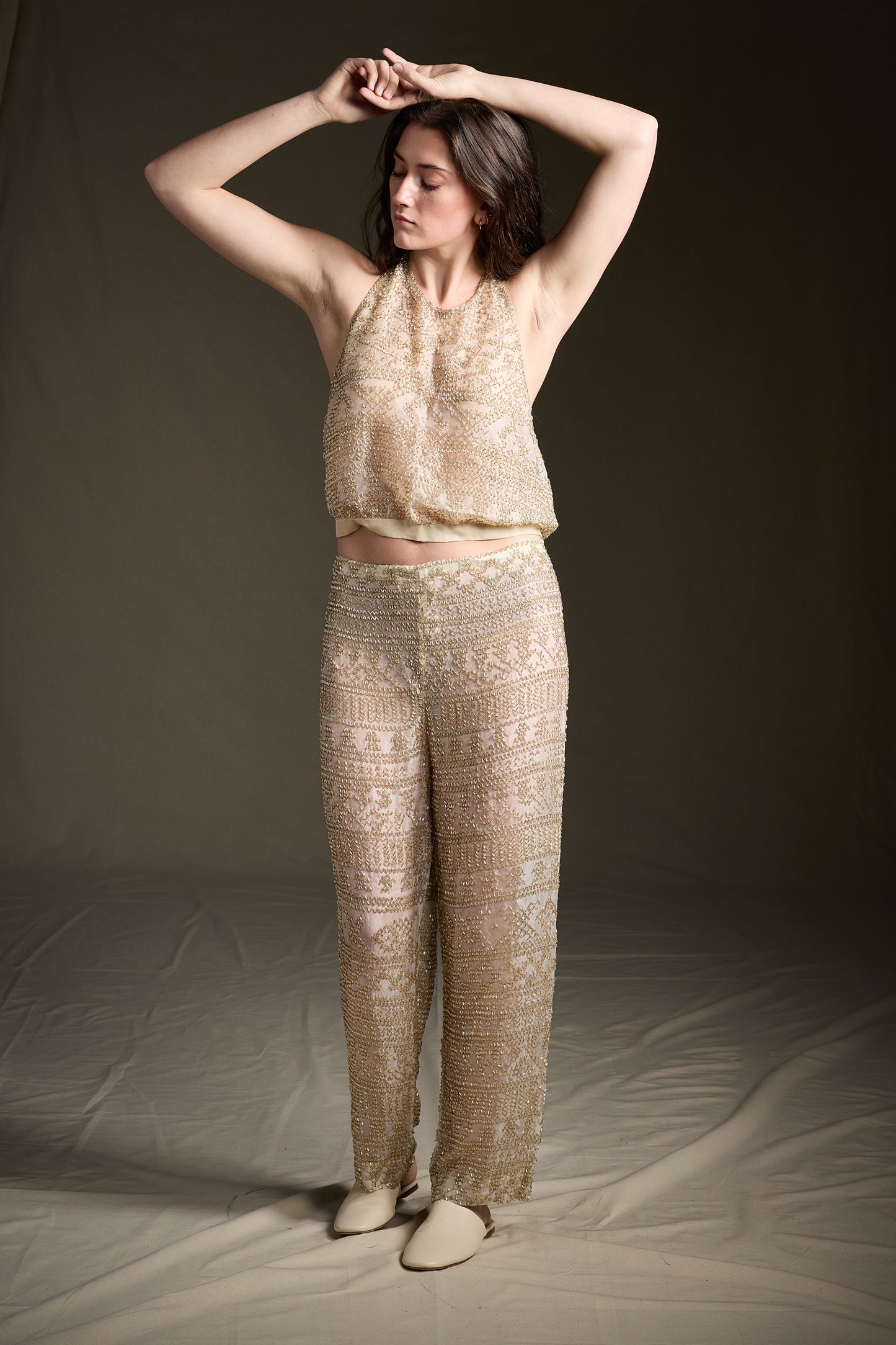 Halston Spring 1981 Three-Piece Bugle-Beaded Ensemble